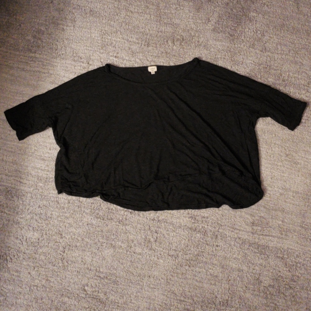 Wilfred Charcoal heather drop shoulder high low crop tee